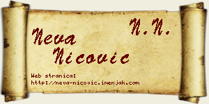 Neva Nicović vizit kartica